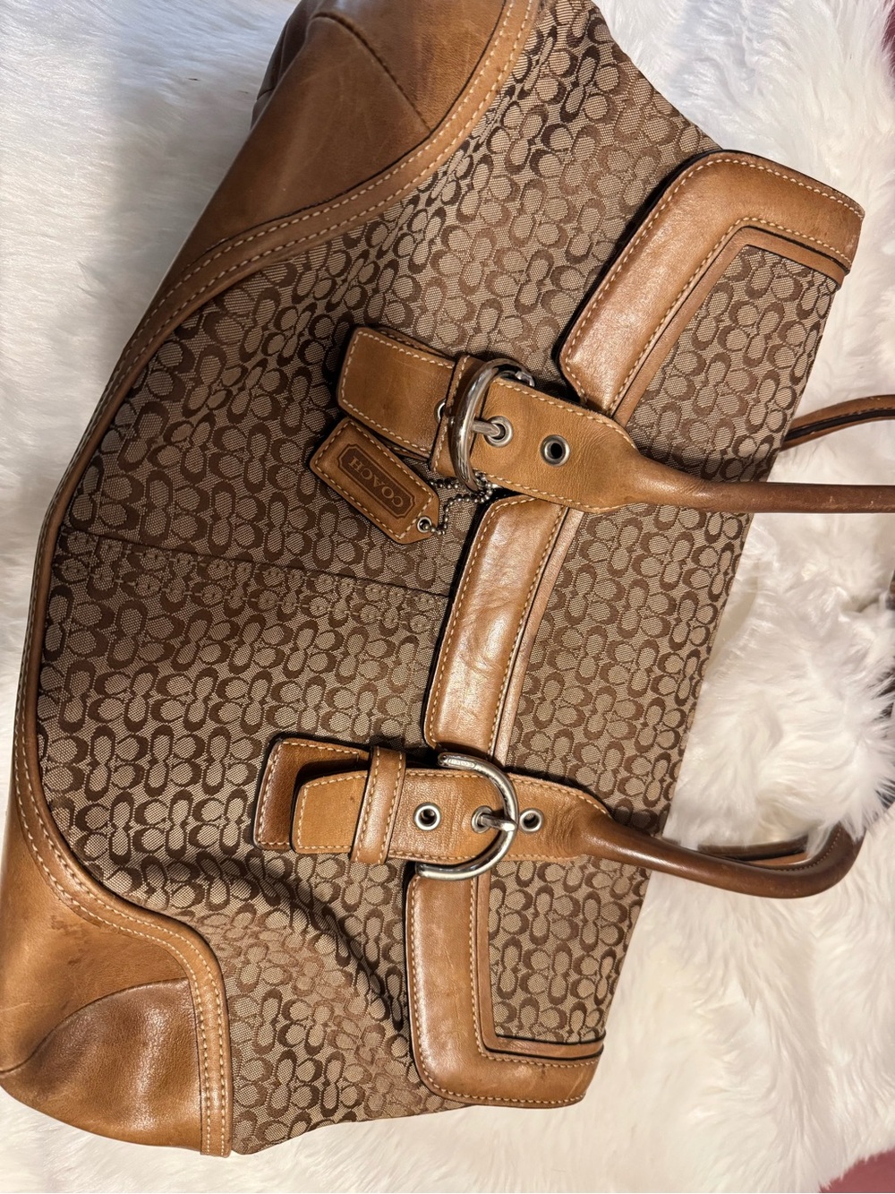Coach Brown Signature Soho Satchel in Canvas and Leather